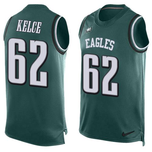 Nike Eagles #62 Jason Kelce Midnight Green Team Color Men's Stitched NFL Limited Tank Top Jersey - Click Image to Close